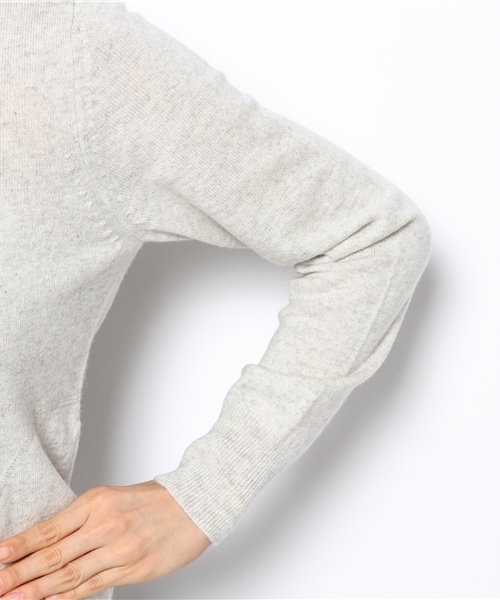 Demi-Luxe BEAMS（デミルクス ビームス）の「Demi-Luxe BEAMS / カシミヤ ジップ パーカー（ニット/セーター・レディース・ナチュラル/ブラック・ONE SIZE）」の8枚目の写真