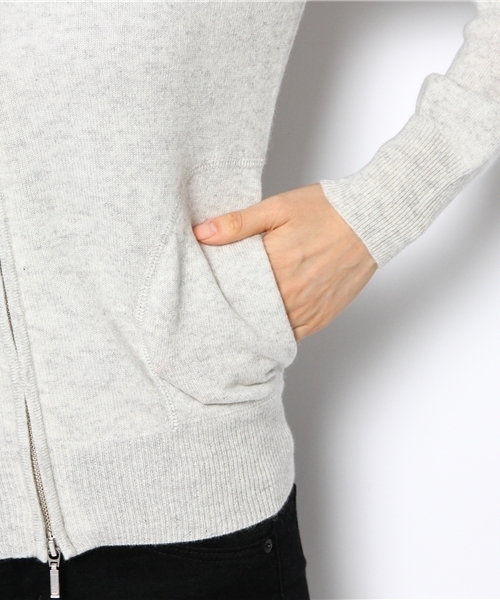 Demi-Luxe BEAMS（デミルクス ビームス）の「Demi-Luxe BEAMS / カシミヤ ジップ パーカー（ニット/セーター・レディース・ナチュラル/ブラック・ONE SIZE）」の9枚目の写真