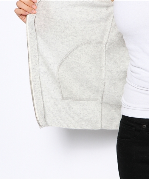 Demi-Luxe BEAMS（デミルクス ビームス）の「Demi-Luxe BEAMS / カシミヤ ジップ パーカー（ニット/セーター・レディース・ナチュラル/ブラック・ONE SIZE）」の11枚目の写真