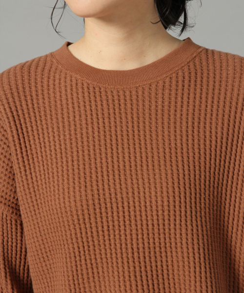 LOWRYS FARM(ローリーズファーム)の「オニワッフルショートプルオーバー 826010(Tシャツ/カットソー・レディース・オフホワイト/ブラック/ブラウン/ブルー・FREE)」の8枚目の写真