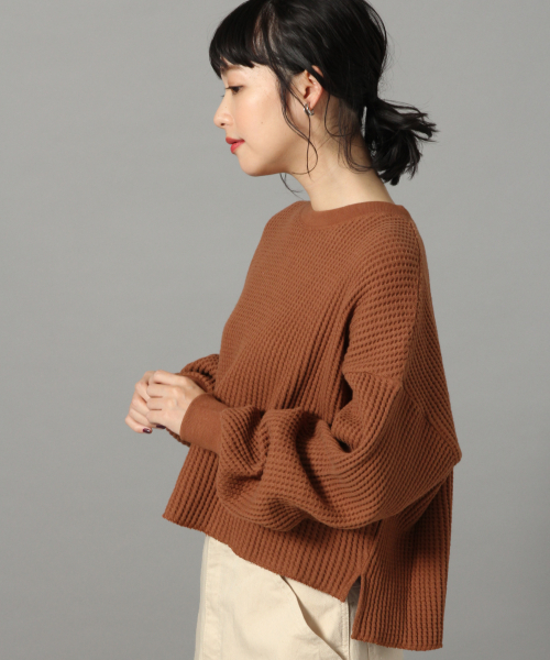 LOWRYS FARM(ローリーズファーム)の「オニワッフルショートプルオーバー 826010(Tシャツ/カットソー・レディース・オフホワイト/ブラック/ブラウン/ブルー・FREE)」の15枚目の写真