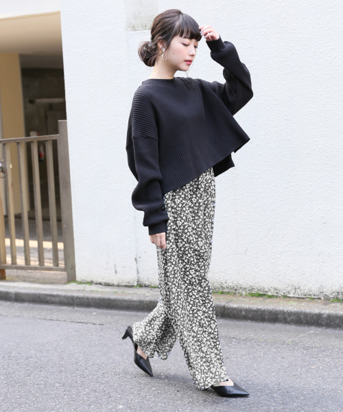 LOWRYS FARM(ローリーズファーム)の「オニワッフルショートプルオーバー 826010(Tシャツ/カットソー・レディース・オフホワイト/ブラック/ブラウン/ブルー・FREE)」の13枚目の写真