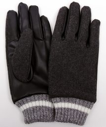 ８(eight) | メルトン ウール PUレザー 手袋 スマホ対応(手袋)