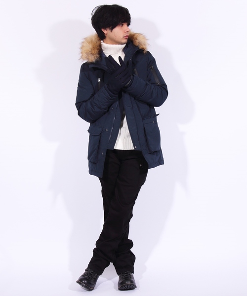 ８(eight)（エイト）の「メルトン ウール PUレザー 手袋 スマホ対応（手袋・メンズ・ブラック/ネイビー/グレー・FREE）」の16枚目の写真