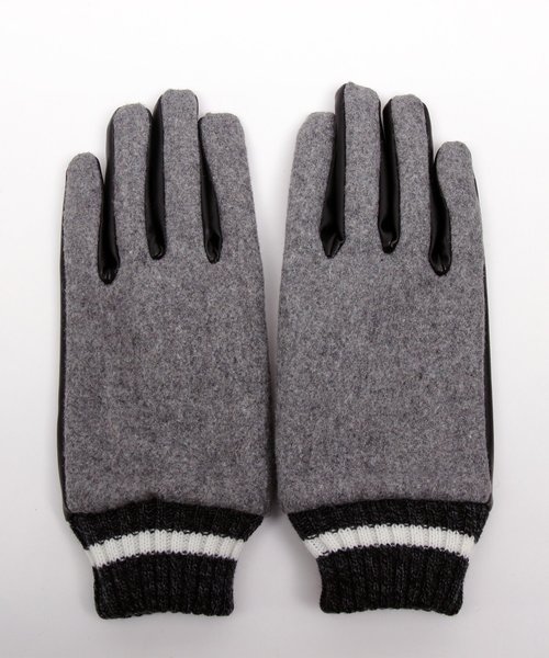８(eight)（エイト）の「メルトン ウール PUレザー 手袋 スマホ対応（手袋・メンズ・ブラック/ネイビー/グレー・FREE）」の8枚目の写真