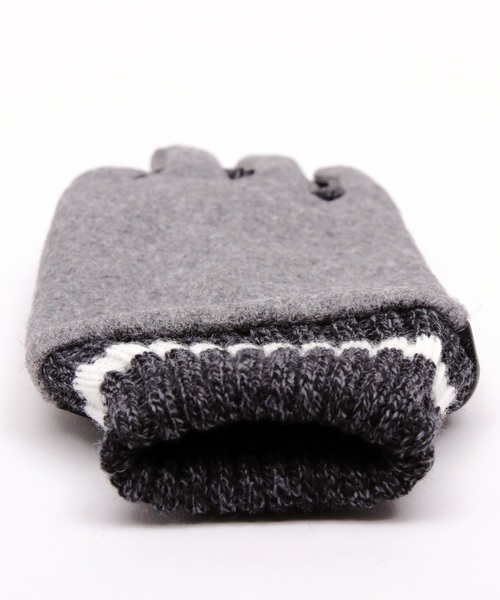 ８(eight)（エイト）の「メルトン ウール PUレザー 手袋 スマホ対応（手袋・メンズ・ブラック/ネイビー/グレー・FREE）」の5枚目の写真