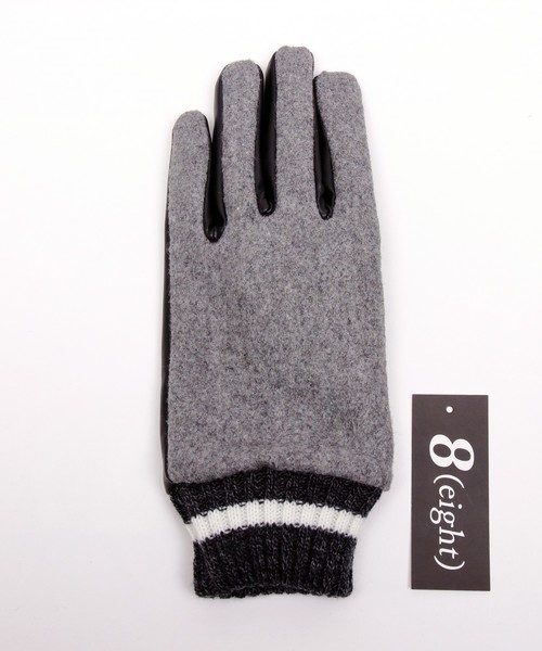 ８(eight)（エイト）の「メルトン ウール PUレザー 手袋 スマホ対応（手袋・メンズ・ブラック/ネイビー/グレー・FREE）」の15枚目の写真