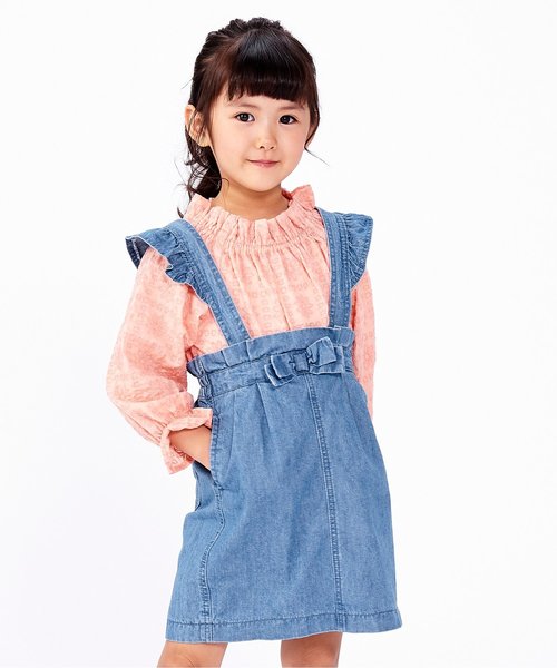 apres les cours（アプレレクール）の「2WAYジャンパースカート（スカート・キッズ・ベージュ/ブルー/ネイビー・80/90/100/110/120/130/140）」の3枚目の写真