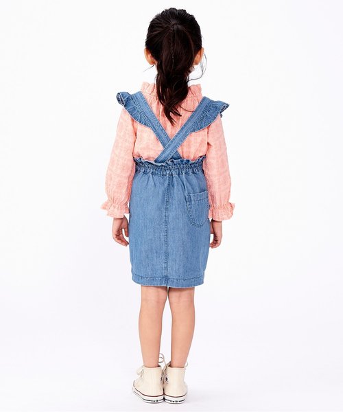 apres les cours（アプレレクール）の「2WAYジャンパースカート（スカート・キッズ・ベージュ/ブルー/ネイビー・80/90/100/110/120/130/140）」の7枚目の写真