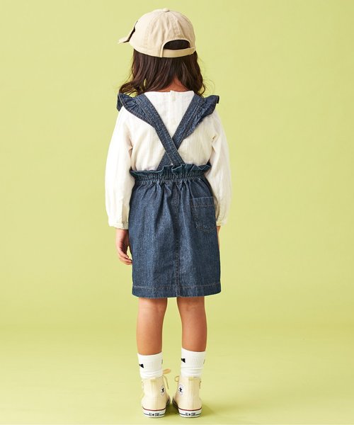 apres les cours（アプレレクール）の「2WAYジャンパースカート（スカート・キッズ・ベージュ/ブルー/ネイビー・80/90/100/110/120/130/140）」の9枚目の写真