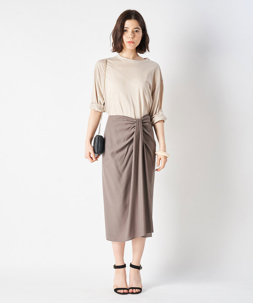 Whim Gazette（ウィムガゼット）の「デザインスカート（スカート・レディース・ネイビー/カーキ/グレイッシュベージュ・38/36）」の4枚目の写真