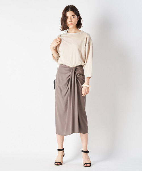 Whim Gazette（ウィムガゼット）の「デザインスカート（スカート・レディース・ネイビー/カーキ/グレイッシュベージュ・38/36）」の6枚目の写真