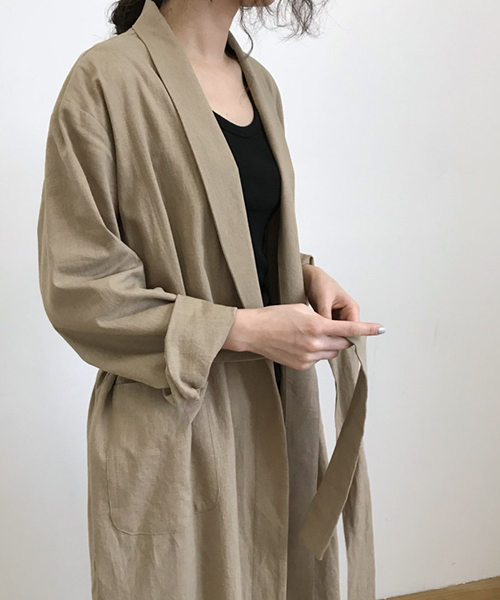 chuclla（チュクラ）の「【chuclla】コットンリネンガウン ガウン ライトアウター chw770（その他アウター・レディース・ベージュ・FREE）」の4枚目の写真