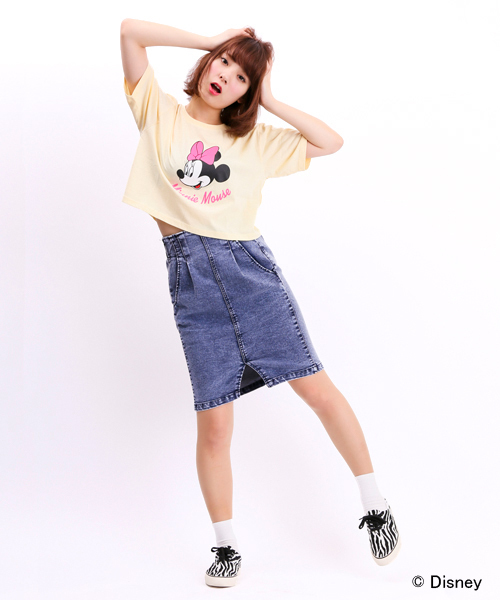 WEGO（ウィゴー）の「WEGO/ディズニーキャラクターTシャツ（Tシャツ/カットソー・レディース・オフホワイト/ネイビー/ライトイエロー/ライトピンク・FREE）」の10枚目の写真