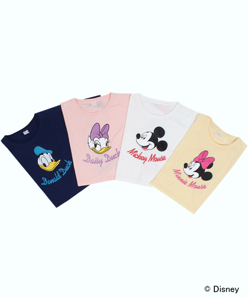 WEGO（ウィゴー）の「WEGO/ディズニーキャラクターTシャツ（Tシャツ/カットソー・レディース・オフホワイト/ネイビー/ライトイエロー/ライトピンク・FREE）」の5枚目の写真