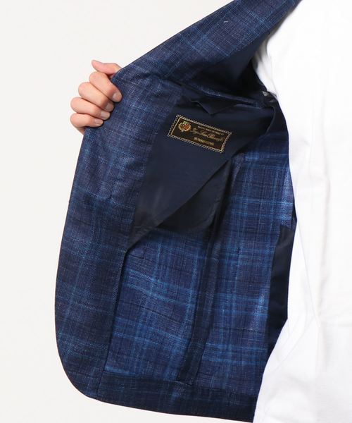 EDIFICE（エディフィス）の「タンピンジャケット ロロピアーナ カスリチェック（その他アウター・メンズ・ダークブルー/グレー・46/50）」の4枚目の写真