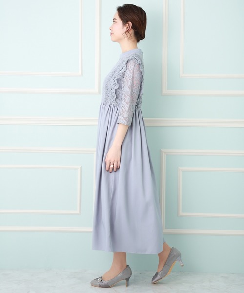 MARLENE JOBERT（マルレーヌ　ジョベル）の「レース重ドレスワンピース（ドレス・レディース・チャコールグレー/ネイビー/ブラック/ワイン/ブルーグレー・L/LL/M）」の21枚目の写真