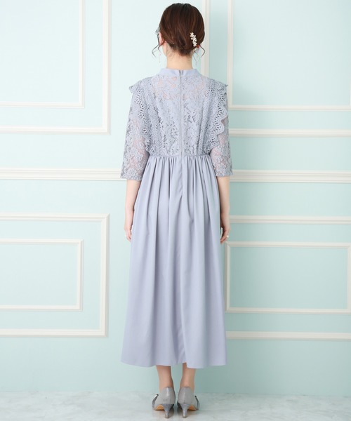 MARLENE JOBERT（マルレーヌ　ジョベル）の「レース重ドレスワンピース（ドレス・レディース・チャコールグレー/ネイビー/ブラック/ワイン/ブルーグレー・L/LL/M）」の20枚目の写真