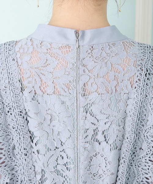 MARLENE JOBERT（マルレーヌ　ジョベル）の「レース重ドレスワンピース（ドレス・レディース・チャコールグレー/ネイビー/ブラック/ワイン/ブルーグレー・L/LL/M）」の17枚目の写真