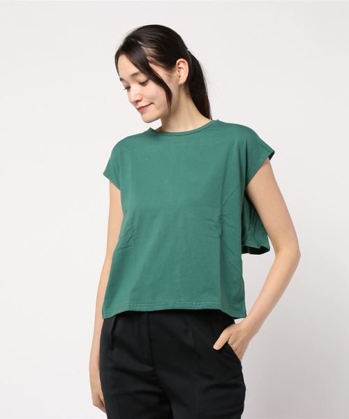 KOBE LETTUCE（コウベレタス）の「バックギャザーフレアデザインカットソーバックシャントップス（Tシャツ/カットソー・レディース・ブラック/パープル/グリーン/グレイッシュベージュ・FREE）」の3枚目の写真