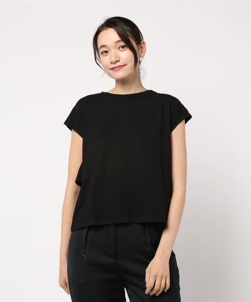 KOBE LETTUCE（コウベレタス）の「バックギャザーフレアデザインカットソーバックシャントップス（Tシャツ/カットソー・レディース・ブラック/パープル/グリーン/グレイッシュベージュ・FREE）」の7枚目の写真