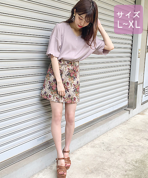 apres jour（アプレジュール）の「【大きいサイズ】スナップボタンワッフルTシャツ【ZOZOTOWN限定アイテム】（Tシャツ/カットソー・レディース・モカ/ラベンダー/オレンジ系その他・X-LARGE）」の16枚目の写真