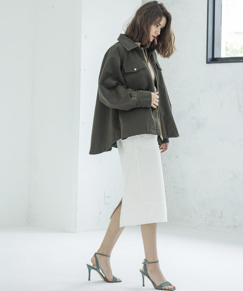 Emma Taylor（エマテイラー）の「デニムタイトスカート（ひざ下丈）（スカート・レディース・ネイビー/オフホワイト・38/36）」の7枚目の写真