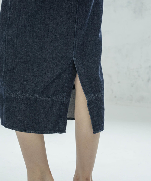 Emma Taylor（エマテイラー）の「デニムタイトスカート（ひざ下丈）（スカート・レディース・ネイビー/オフホワイト・38/36）」の21枚目の写真