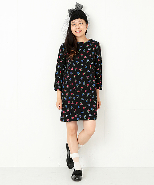 Ray BEAMS（レイビームス）の「Ray BEAMS / フラワープリント クルーネック ワンピース（ワンピース・レディース・レッド/ブラック・0/1）」の15枚目の写真