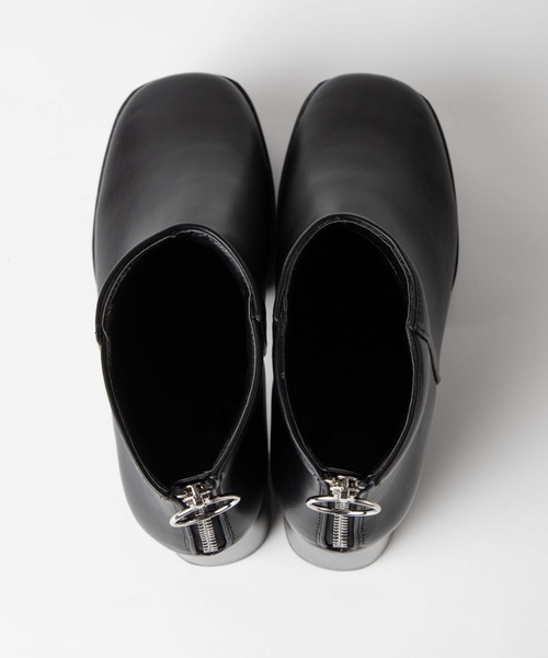 WEGO（ウィゴー）の「WEGO/リングジップヒールスクエアトゥブーツ（ブーツ・レディース・その他1/ブラック・MEDIUM/LARGE）」の6枚目の写真