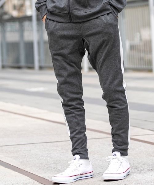 JILL BLAZE（ジルブレイズ）の「T/Cポンチ ／ リラックス サイドライン ジョガーパンツ（その他パンツ・メンズ・ホワイト/チャコールグレー/ブラック/ベージュ/グレー/ネイビー・S/M/L/LL）」の7枚目の写真