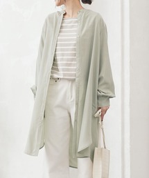 KOBE LETTUCE | リボン付きチュニック丈シアートップス シャツワンピース(ワンピース)