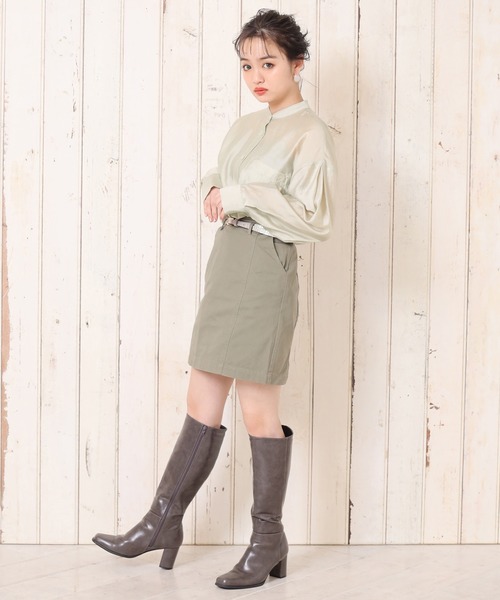 one after another NICE CLAUP（ワンアフターアナザーナイスクラップ）の「シアーシャツブラウス（シャツ/ブラウス・レディース・オフホワイト/ベージュ/グリーン/ミント・FREE）」の15枚目の写真