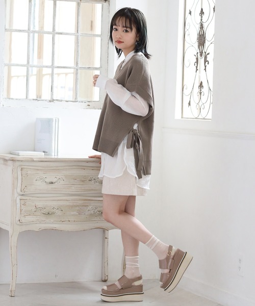 one after another NICE CLAUP（ワンアフターアナザーナイスクラップ）の「シアーシャツブラウス（シャツ/ブラウス・レディース・オフホワイト/ベージュ/グリーン/ミント・FREE）」の13枚目の写真