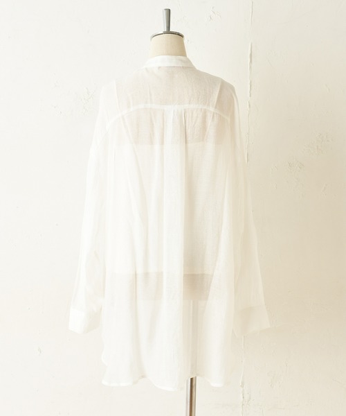 one after another NICE CLAUP（ワンアフターアナザーナイスクラップ）の「シアーシャツブラウス（シャツ/ブラウス・レディース・オフホワイト/ベージュ/グリーン/ミント・FREE）」の20枚目の写真