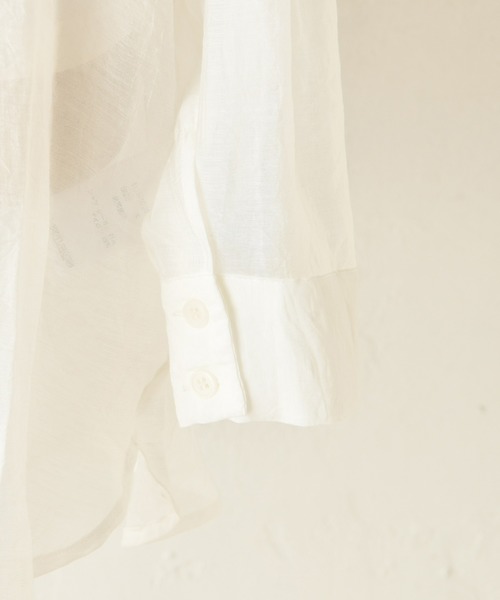 one after another NICE CLAUP（ワンアフターアナザーナイスクラップ）の「シアーシャツブラウス（シャツ/ブラウス・レディース・オフホワイト/ベージュ/グリーン/ミント・FREE）」の17枚目の写真
