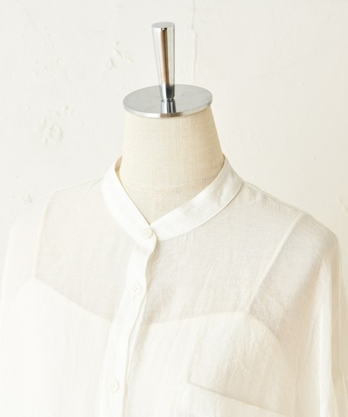 one after another NICE CLAUP（ワンアフターアナザーナイスクラップ）の「シアーシャツブラウス（シャツ/ブラウス・レディース・オフホワイト/ベージュ/グリーン/ミント・FREE）」の11枚目の写真