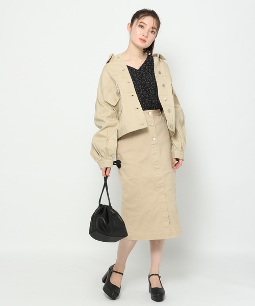 Heather（ヘザー）の「カラーIラインスカート　877048（スカート・レディース・ベージュ/インディゴブルー/ブルー系その他・S/M）」の5枚目の写真