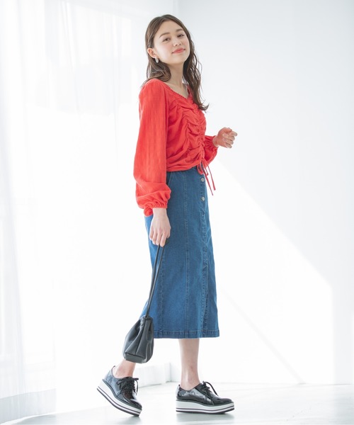 Heather（ヘザー）の「カラーIラインスカート　877048（スカート・レディース・ベージュ/インディゴブルー/ブルー系その他・S/M）」の18枚目の写真