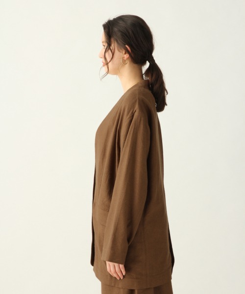 A part by（アパートバイ）の「RyLiザックリアサジャケット　910234（ノーカラージャケット・レディース・ブラウン/ピンク/キナリ・FREE）」の18枚目の写真