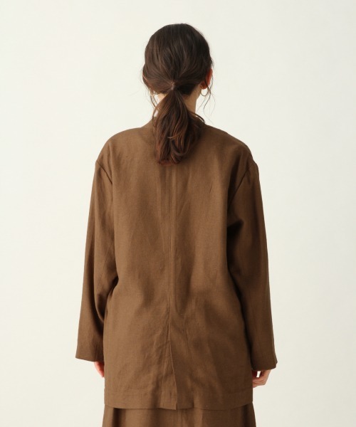 A part by（アパートバイ）の「RyLiザックリアサジャケット　910234（ノーカラージャケット・レディース・ブラウン/ピンク/キナリ・FREE）」の20枚目の写真