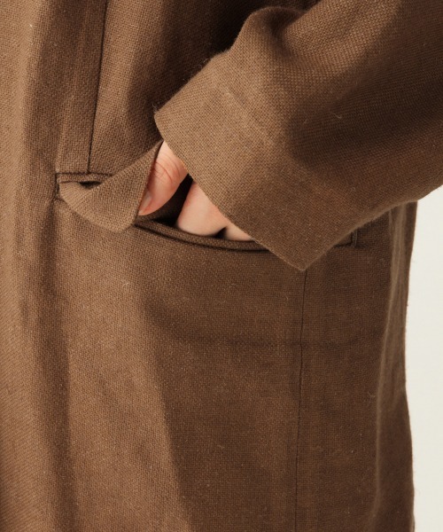 A part by（アパートバイ）の「RyLiザックリアサジャケット　910234（ノーカラージャケット・レディース・ブラウン/ピンク/キナリ・FREE）」の11枚目の写真