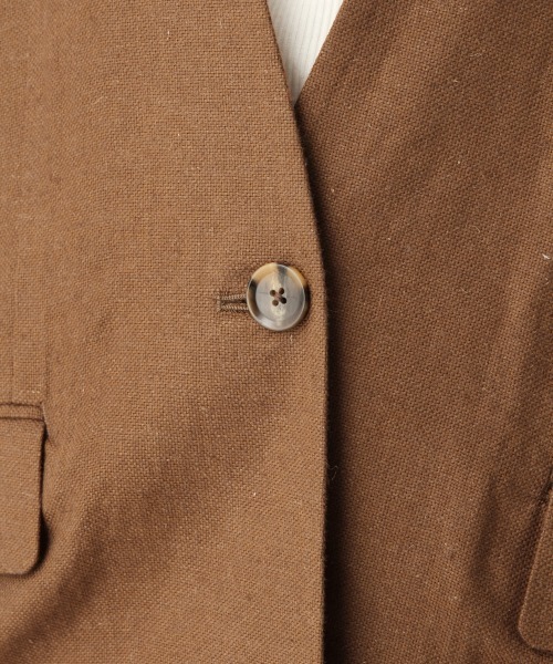 A part by（アパートバイ）の「RyLiザックリアサジャケット　910234（ノーカラージャケット・レディース・ブラウン/ピンク/キナリ・FREE）」の5枚目の写真