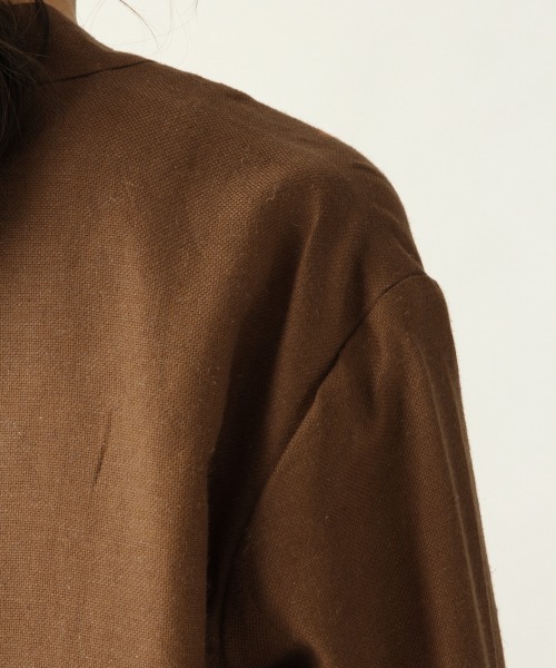 A part by（アパートバイ）の「RyLiザックリアサジャケット　910234（ノーカラージャケット・レディース・ブラウン/ピンク/キナリ・FREE）」の21枚目の写真