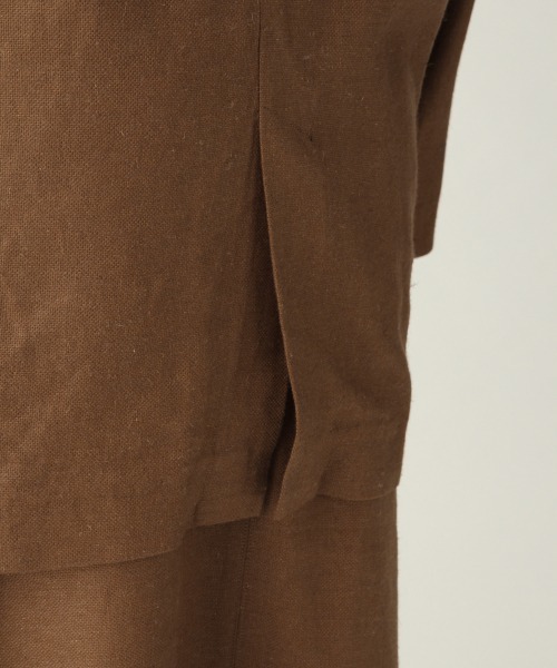 A part by（アパートバイ）の「RyLiザックリアサジャケット　910234（ノーカラージャケット・レディース・ブラウン/ピンク/キナリ・FREE）」の9枚目の写真