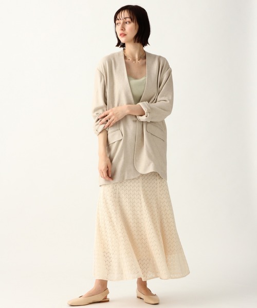 A part by（アパートバイ）の「RyLiザックリアサジャケット　910234（ノーカラージャケット・レディース・ブラウン/ピンク/キナリ・FREE）」の15枚目の写真