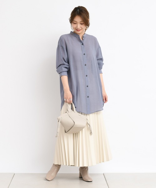 DouDou（ドゥドゥ）の「フェイクレザープリーツスカート（スカート・レディース・ホワイト/イエロー・38/36）」の6枚目の写真