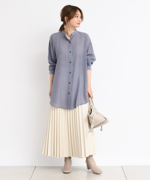 DouDou（ドゥドゥ）の「フェイクレザープリーツスカート（スカート・レディース・ホワイト/イエロー・38/36）」の9枚目の写真