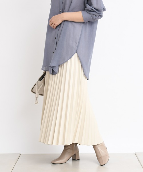 DouDou（ドゥドゥ）の「フェイクレザープリーツスカート（スカート・レディース・ホワイト/イエロー・38/36）」の12枚目の写真