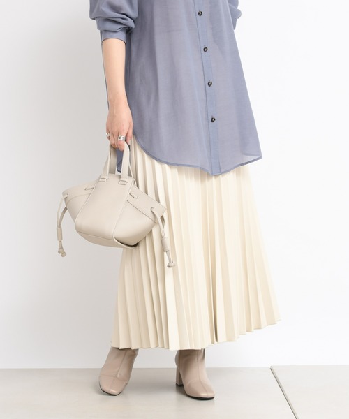 DouDou（ドゥドゥ）の「フェイクレザープリーツスカート（スカート・レディース・ホワイト/イエロー・38/36）」の16枚目の写真